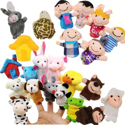 Image de JZK, ensemble de 24 marionnettes à doigts en peluche, idéal pour les cadeaux d'anniversaire, les cadeaux pour les invités, les fêtes d'enfants, les sacs de cadeaux, Noël