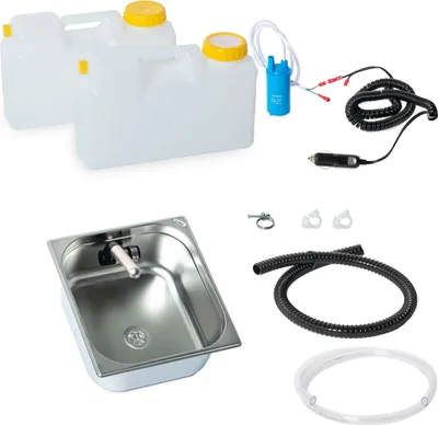 Produktbild von 12V Miniküche Campingküche Caravan Reisemobil Spüle 354x325x150 mm Barwig 12 Lit