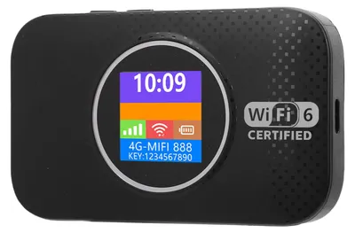 Zdjęcie produktu dla Router mobilny 4G LTE z WiFi, obsługujący standard WiFi 6 bez blokady, prędkość 300 Mb/s, z gniazdem na kartę SIM – przenośny hotspot na kemping i w podróż, kolor czarny