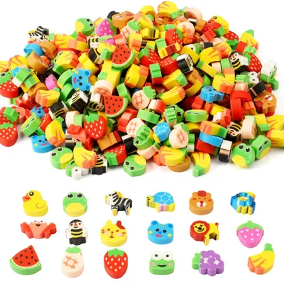 Imagen del producto de 300 gomas de borrar pequeñas para lápices, mini gomas de borrar de goma de colores