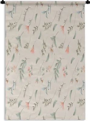 Produktbild von MuchoWow® Wandteppich Wandbehang Blumen - Pastell - Muster 90x135 cm Tapisserie Dekoration Wandtuch - Baumwolle - Wandskulptur