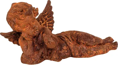 Produktbild von Gartenskulptur Engel liegend Eisen Garten rost Eisenfigur Skulptur Antik-Stil