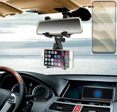 Produktbild von K-S-Trade Smartphone Halterung kompatibel mit Lava Yuva 3 Pro Rückspiegel Halterung schwarz Auto Halterung KFZ Halter