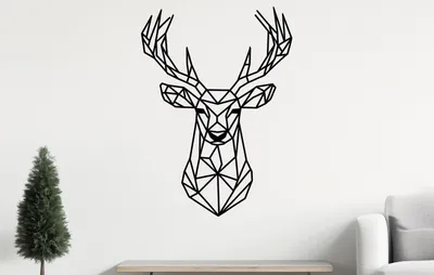 Obrázek produktu pro Decords, nástěnní dekorace – moderní geometrický jelen, rozměry 300 x 300 cm