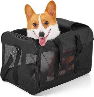 Imagen del producto de Bolsa de transporte para mascotas Unyqoos® – Bolsa de transporte plegable, apta para aerolíneas, para gatos y perros pequeños, color , tamaño L (51 x 31 x 31 cm), para mascotas de hasta 17 kg