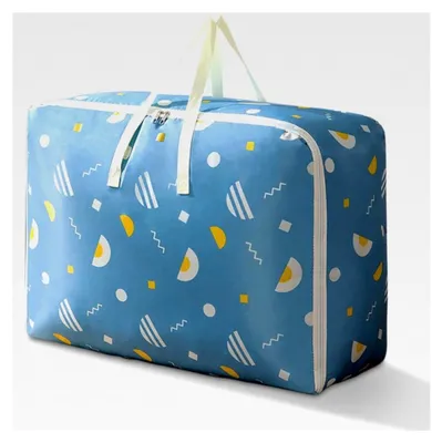 Produktbild von Aufbewahrungstasche 84L für Kleidung und Bettwäsche, wasserdicht und staubdicht, faltbar und waschbar (Blau)
