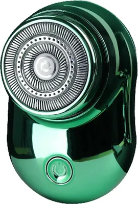 Produktbild von Z-168 tragbarer Mini-Rasierer für Herren, USB-Aufladung, rotierender Einzelklingenkopf, IPX5 wasserdicht, grün