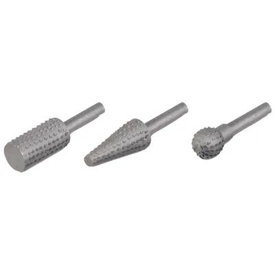 Produktbild von Kreator Raspel Set 3 teilig Holzfräser Kohlenstoffstahl Fräskopf Holzraspel - 6 mm