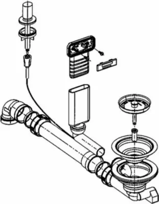 Produktbild von Blanco Ablaufgarnitur 1 x 3,5'' mit Bowdenzug C-overflow modernes Sieb für Edelstahl-Spülen