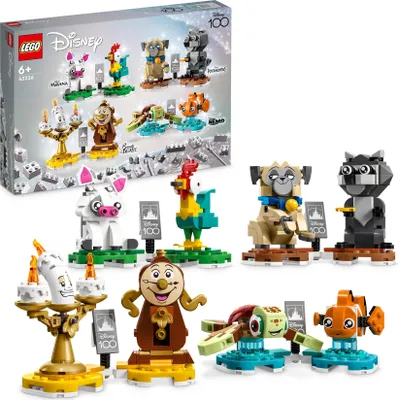 Produktbild von LEGO 43226 Disney: Disney Paare Set, 8 Figuren aus Findet Nemo, Vaiana, Die Schöne und das Biest, Pocahontas, Puppenhaus Spielzeug zum Bauen für Kinder ab 6 Jahren, 100 Jahre Disney Geschenk Home Deko