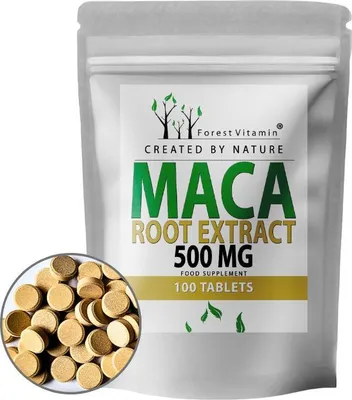 Produktbild von Maca 500 mg - 100 Tabletten - 10:1 Extrakt - Aus Wurzel - Vegan - Forest Vitamin