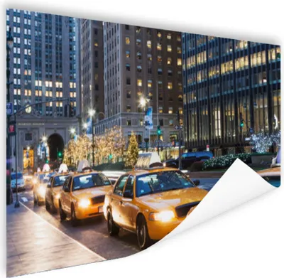 Produktbild von MuchoWow® Poster New York - Taxi - Nacht 180x120 cm - Fotoplakat