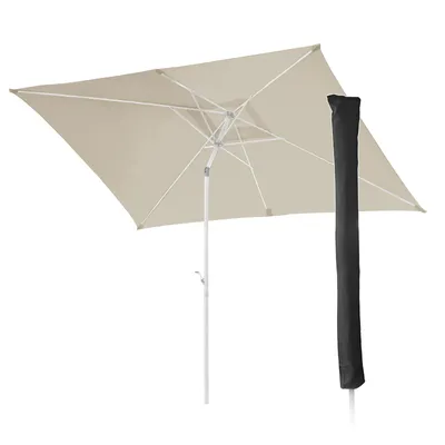 Produktbild von SVITA Sonnenschirm Set 3x2m Balkonschirm rechteckig mit Sonnenschutz Matt Schutzhülle Beige
