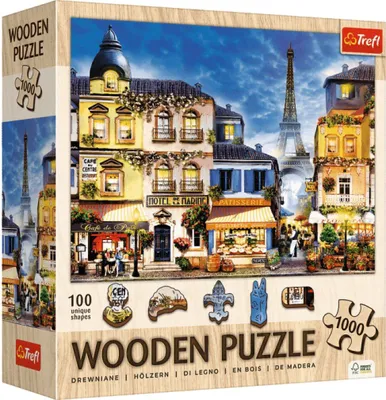 Image de Puzzle en bois 1000 rues françaises TREFL