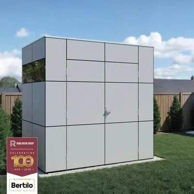 Produktbild von Gartenhaus Bertilo Trespa HPL Design Mini 231 x 165 cm hellgrau