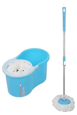 Zdjęcie produktu dla Mop, system z dwoma wiadrami, regulowana rączka, niebieski