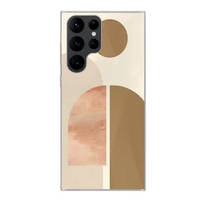 Produktbild von MuchoWow® Handyhülle Schutzhülle Hülle für Samsung Galaxy S22 Ultra Rosa - Braun - Design Silikon Softcase Handy Hülle - Abbildung
