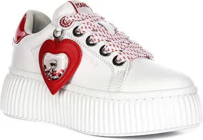 Produktbild von Karl Lagerfeld Creeper Lo In White Red For Women – 8 UK - 41 EU - 10 US / White Red