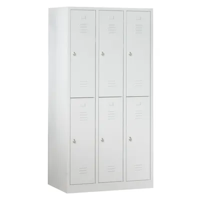 Produktbild von Schließfachschrank mit 6 Abteilen, HxBxT 1800 x 900 x 500 mm, lichtgrau