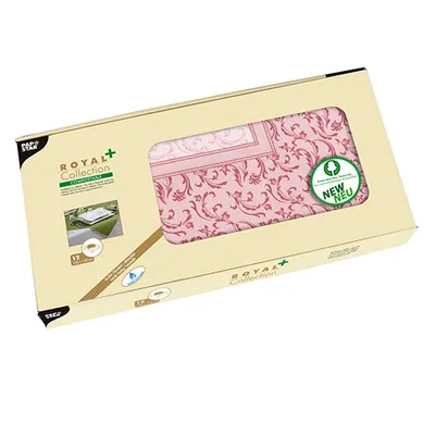Produktbild von Papstar Wasserdichte Mitteldecken PV-Tissue, bordeaux "ROYAL Collection Plus" 100 x 100 cm "Damascato" 12 St
