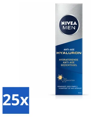 Productafbeelding van 25 x NIVEA MEN Anti-Age Hydraterende Gel met Hyaluronzuur - 50 ml - Voordeelverpakking - 25 stuks