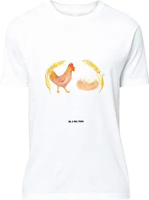 Produktbild von Mr. & Mrs. Panda Größe M T-Shirt Huhn Stolz - Weiß - Geschenk, Bauernhof, Shirt, Tshirt, Herren, Hof, Schwangerschaft, Eier, mit Spruch, Motivation, Hühner