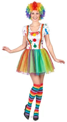 Imagen del producto de Disfraces de payaso para mujer, de talla L, en colores del arcoíris