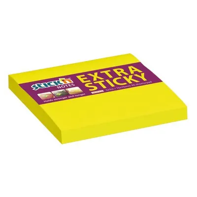 Immagine prodotto di Stick'n Hopax Extra Sticky Pad, 76x76 mm, giallo neon, 90 fogli
