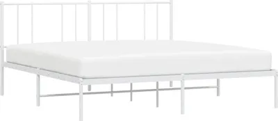 Produktbild von vidaXL Bettgestell mit Kopfteil Metall Weiß 183x213 cm