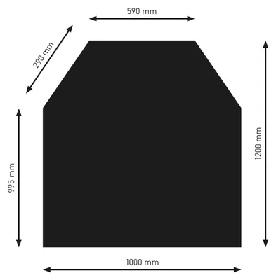 Produktbild von Raik Bodenplatte B2 6-Eck schwarz pulverbeschichtet 1200 x 1000 mm
