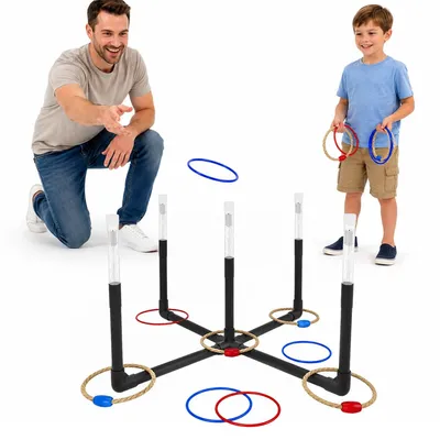 Produktbild von LED Ringwurfspiel Wurfspiel Set für Kinder & Familie, Gartenspiel Outdoor für Garten, Camping & Strand, leuchtendes Spiel für Tag & Nacht