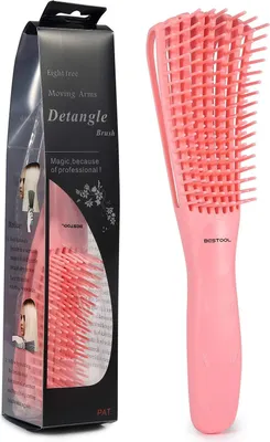 Produktbild von Lockenbürste Afro Haare 3a bis 4c Entwirrbürste Nass/Trocken Rot