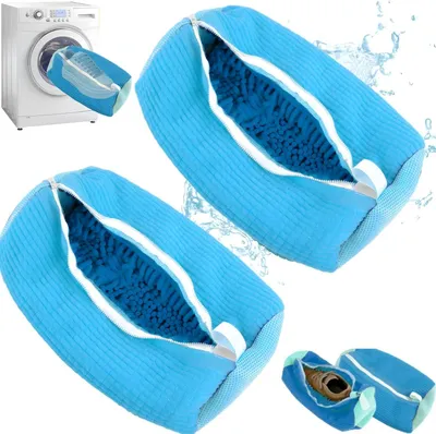 Productafbeelding van Schoen Waszakken - Set van 2 - Schoenen Wassen - 360 Graden Reiniging - 39 x 19 cm - Blauw
