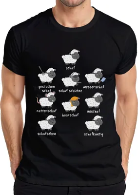 Produktbild von Lustige Schaf Sprüche Wortspiele Schäfchen Tierhumor Bauernhof Herren T-Shirt, Schwarz, XL