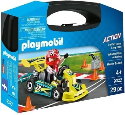 Zdjęcie produktu dla PLAYMOBIL Valisette Pilote de Karting 9322, City Life Stuntshow, 29 Pièces, Zestaw Konstrukcyjny