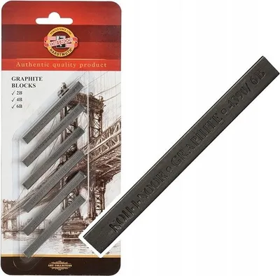 Produktbild von KOH-I-NOOR Graphitstiftblöcke 6B 4B 2B 6 Stück