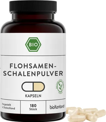 Produktbild von Flohsamenschalen Kapseln I 180 vegane Kapseln - 700 mg indische Fohsamenschalen