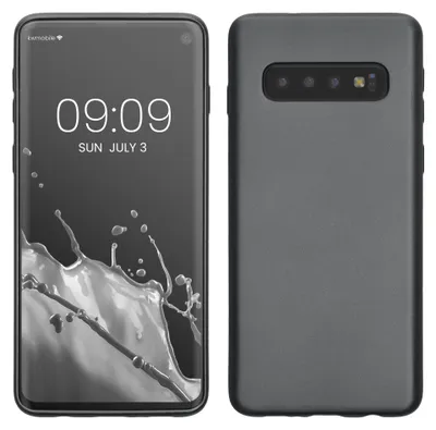 Produktbild von kwmobile Handyhülle für Samsung Galaxy S10 Hülle - Silikon Case metallisch schimmernd - Schutzhülle Cover - Metallic Grau