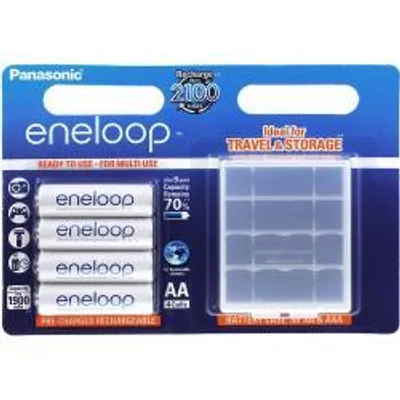 Obrázek produktu pro Nabíjecí mikrotužková baterie AA - 4ks v balení + box (BK-3MCCEC4BE) - Panasonic eneloop originál