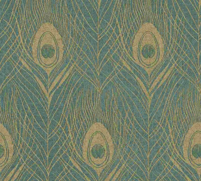 Produktbild von Architects Paper Tapete mit Federn Absolutely Chic Vliestapete grün gold 10,05 m x 0,53 m