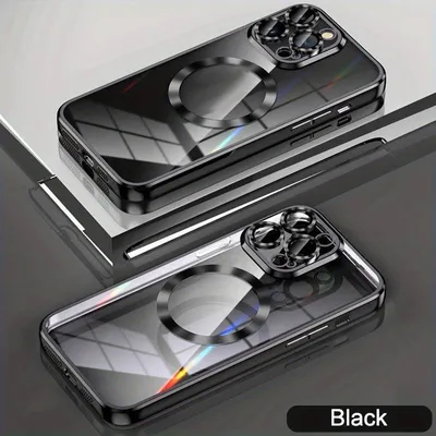 Produktbild von Magnet Handy Hülle passend für Apple IPhone 13 Pro Max | Schutzhülle mit Kameraschutz Tasche Schutz Case | kompatibel mit Magsafe | TPU Silikon Schwarz