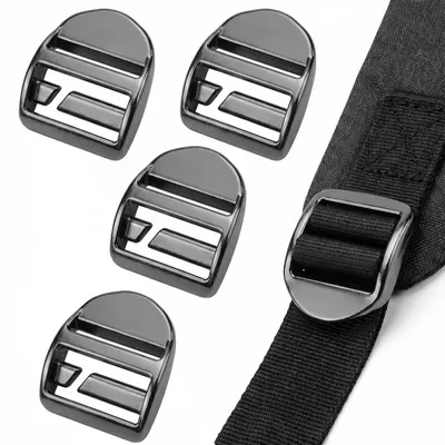 Immagine prodotto di Set di 4 fibbie metalliche nere per scale - diametro interno di 25 mm