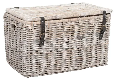 Produktbild von Rattan Truhe RESSY White Wash ca.80cm Couchtisch