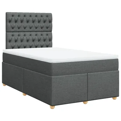 Produktbild von vidaXL Boxspringbett mit Matratze Dunkelgrau 120x200 cm Stoff