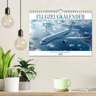 Produktbild von Flugzeugkalender - Die schönsten Passagiermaschinen (Wandkalender 2026 DIN A4 quer), CALVENDO Monatskalender