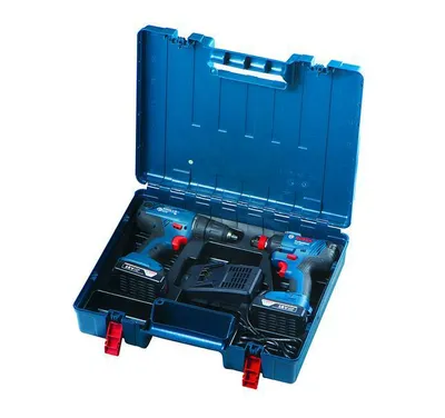 Zdjęcie produktu dla Bosch 0 601 9G5 222, Wiertarka kombi bezprzewodowa, Bezprzewodowy klucz udarowy, Czarny, Niebieski, Czerwony, Matowe, 54 N·m, 500 RPM, 1900 RPM