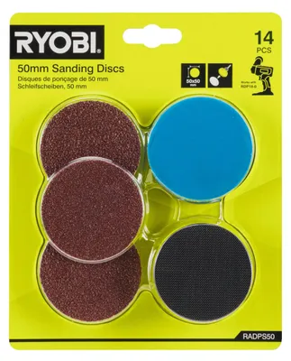 Produktbild von RYOBI Satz mit 14 Schleifscheiben RADPS50 5132006118 4892210225528