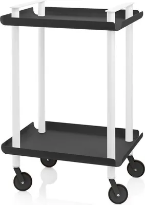 Immagine prodotto di DON HIERRO - Carrello portavivande, ripiano mobile a 2 livelli, metallo, struttura bianca, LEKY