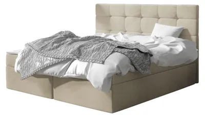Produktbild von MIRJAN24 Boxspringbett Luanda, Doppelbett mit zwei Bettkästen und Matratze, Ehebett (Farbe: Polo 872, Größe: 160x200 cm)