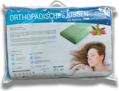 Produktbild von Orthopädisches Kissen mit Rizinusöl Blau AT03016 Größe: 660 x 440 x 111 mm